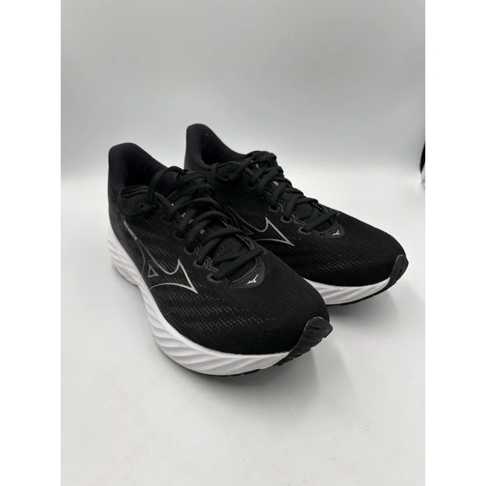 Mizuno Wave Rider 28 Womens Running Shoes Black White Sneaker 9.5